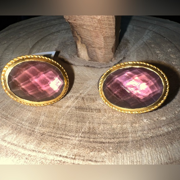 Julie Vos Verona Clip earrings - NWT! Gorgeous Bordeaux color! - Picture 7 of 11